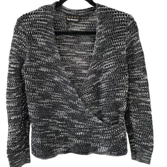THE KOOPLES Sport V Cross Over Faux Wrap Open Knit Sweater MEDIUM - Picture 1 of 10